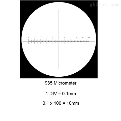 显微镜 目镜测微尺 十字测微标尺 0.1mm fhcw09.935